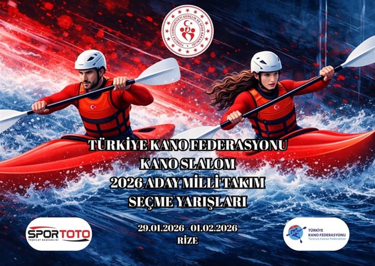 Kano Slalom Aday Milli Takım Seçme Yarışları Rize’de Yapılacak